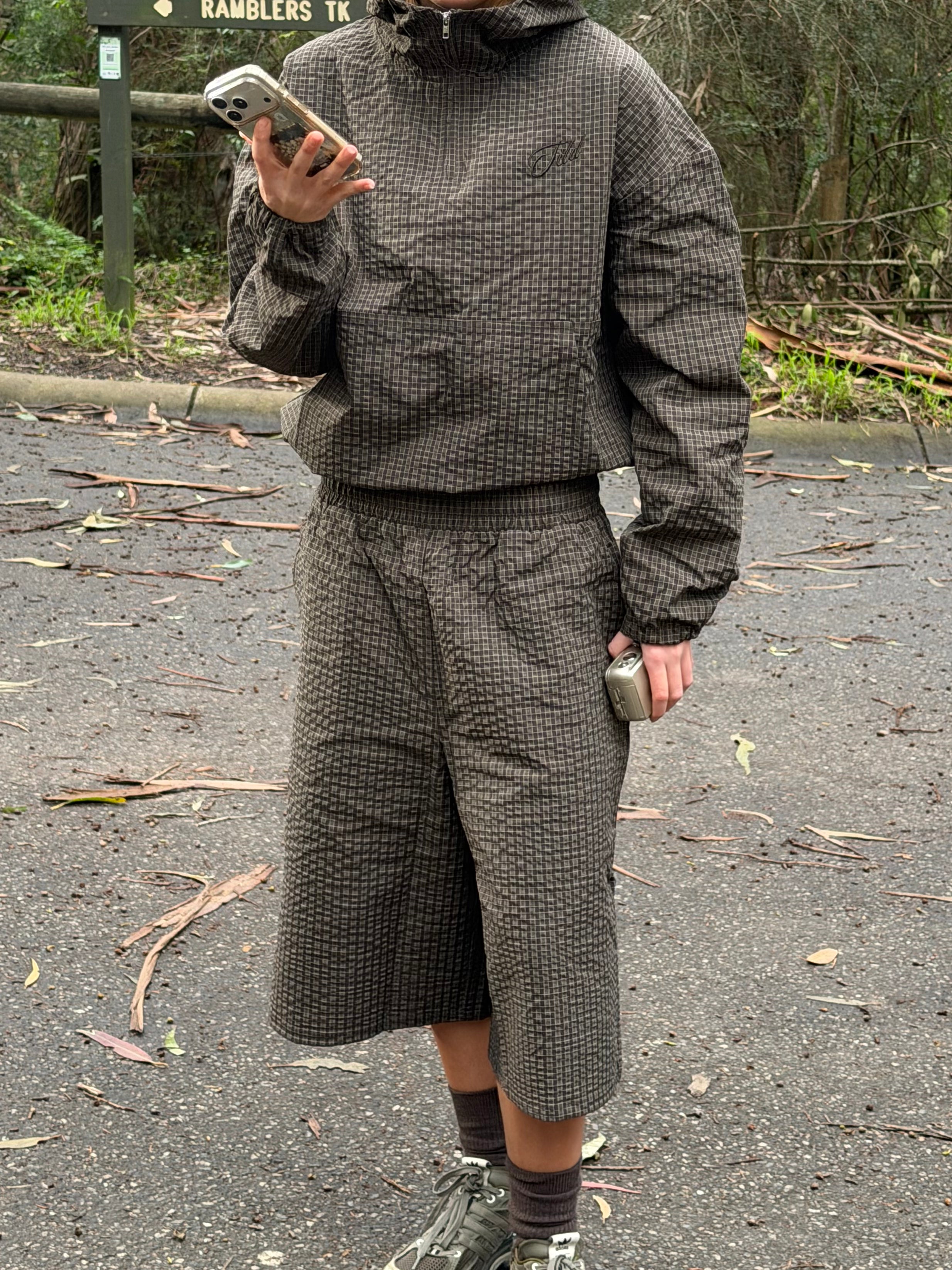 Checked Shorts - Brown