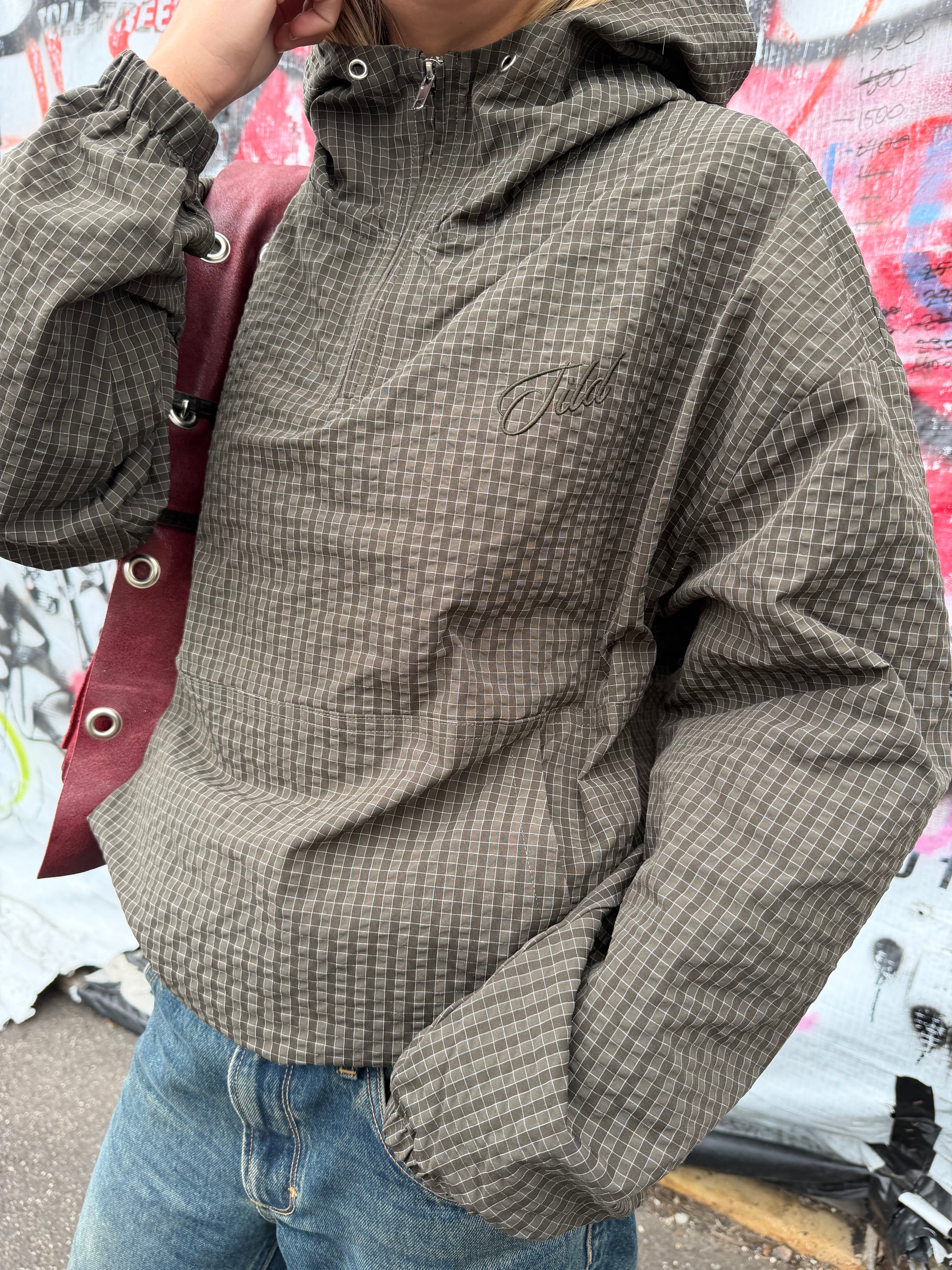 Checked Anorak - Brown