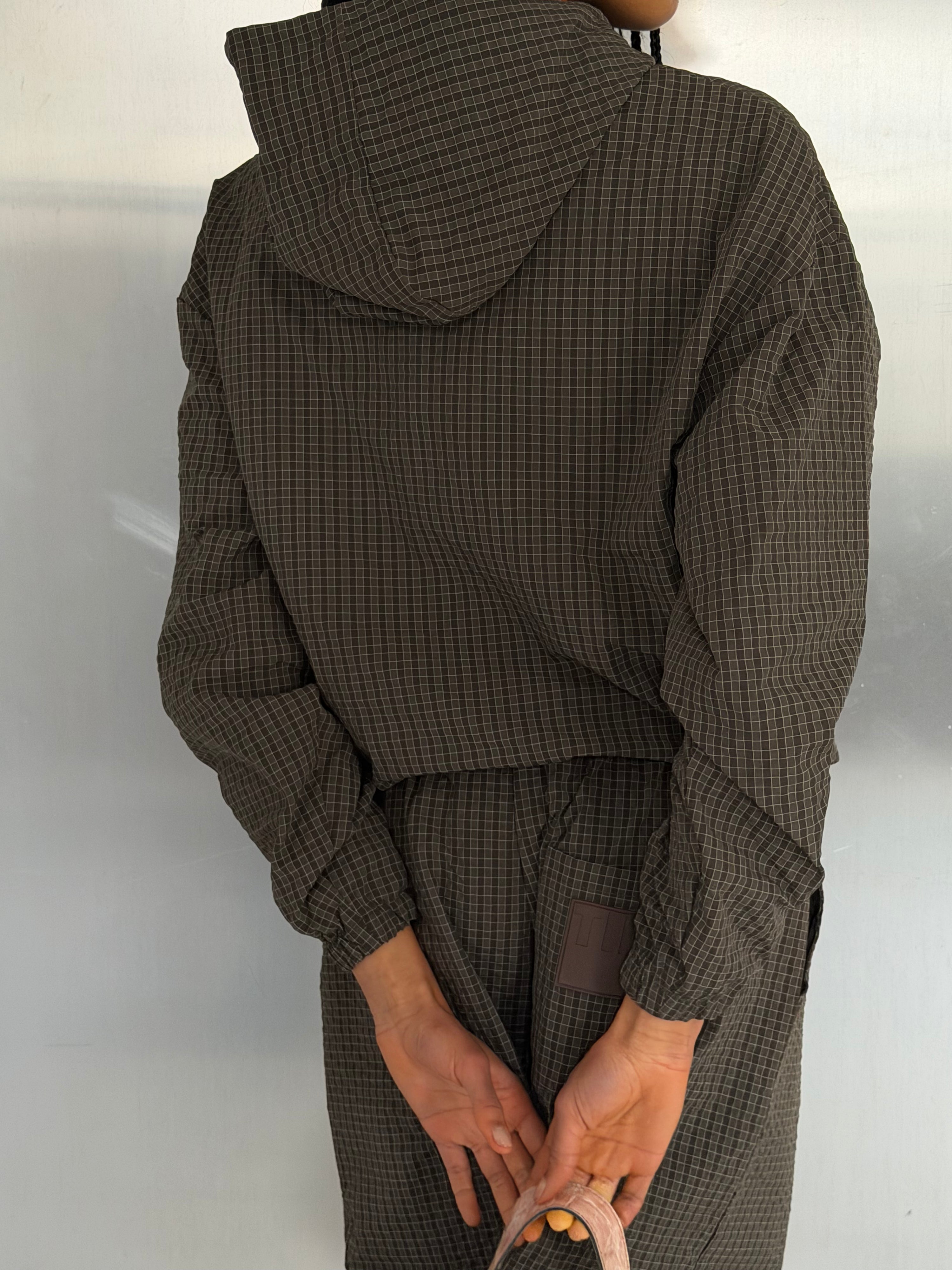 Checked Anorak - Brown