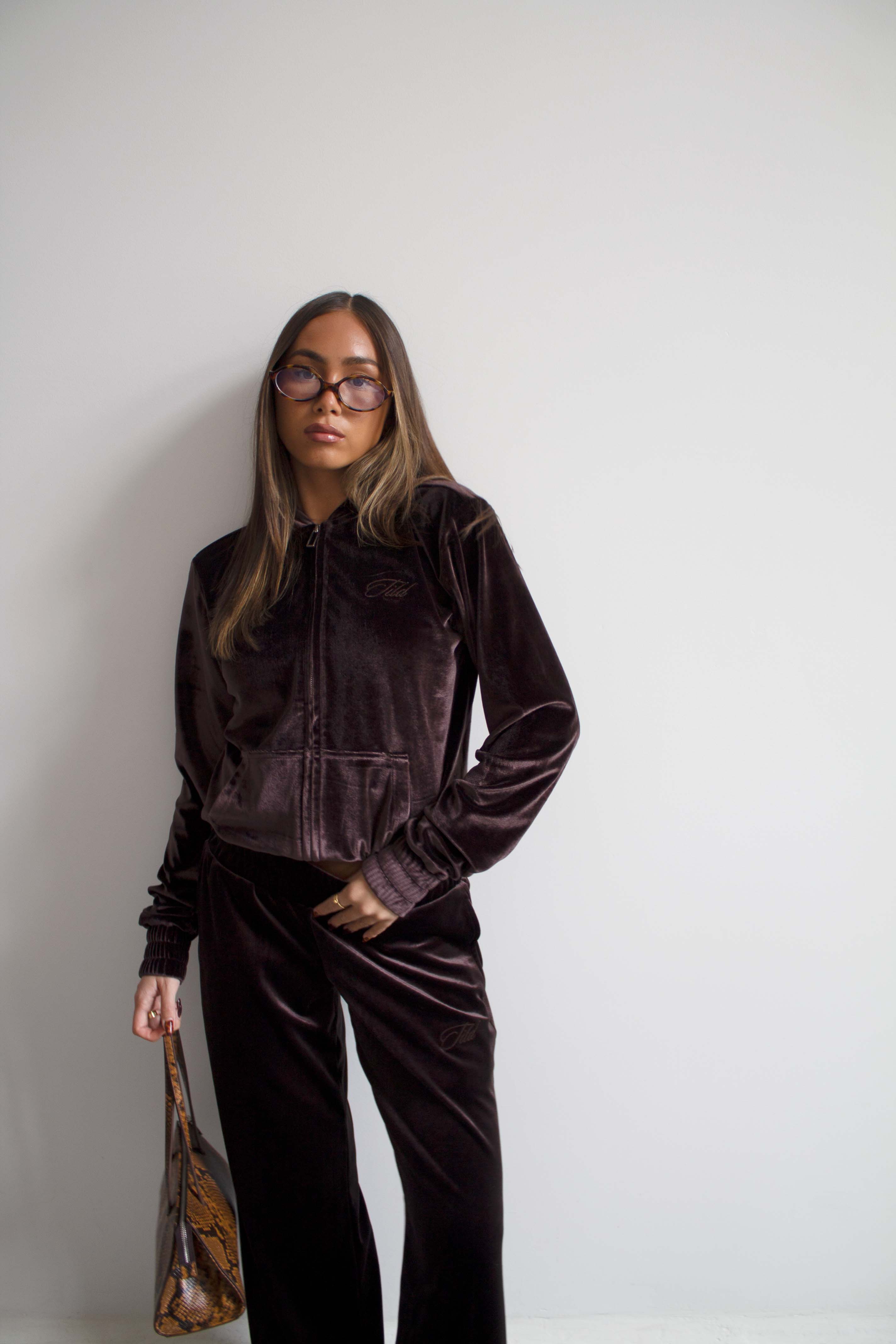 TILD | Brown Velour Track Pant